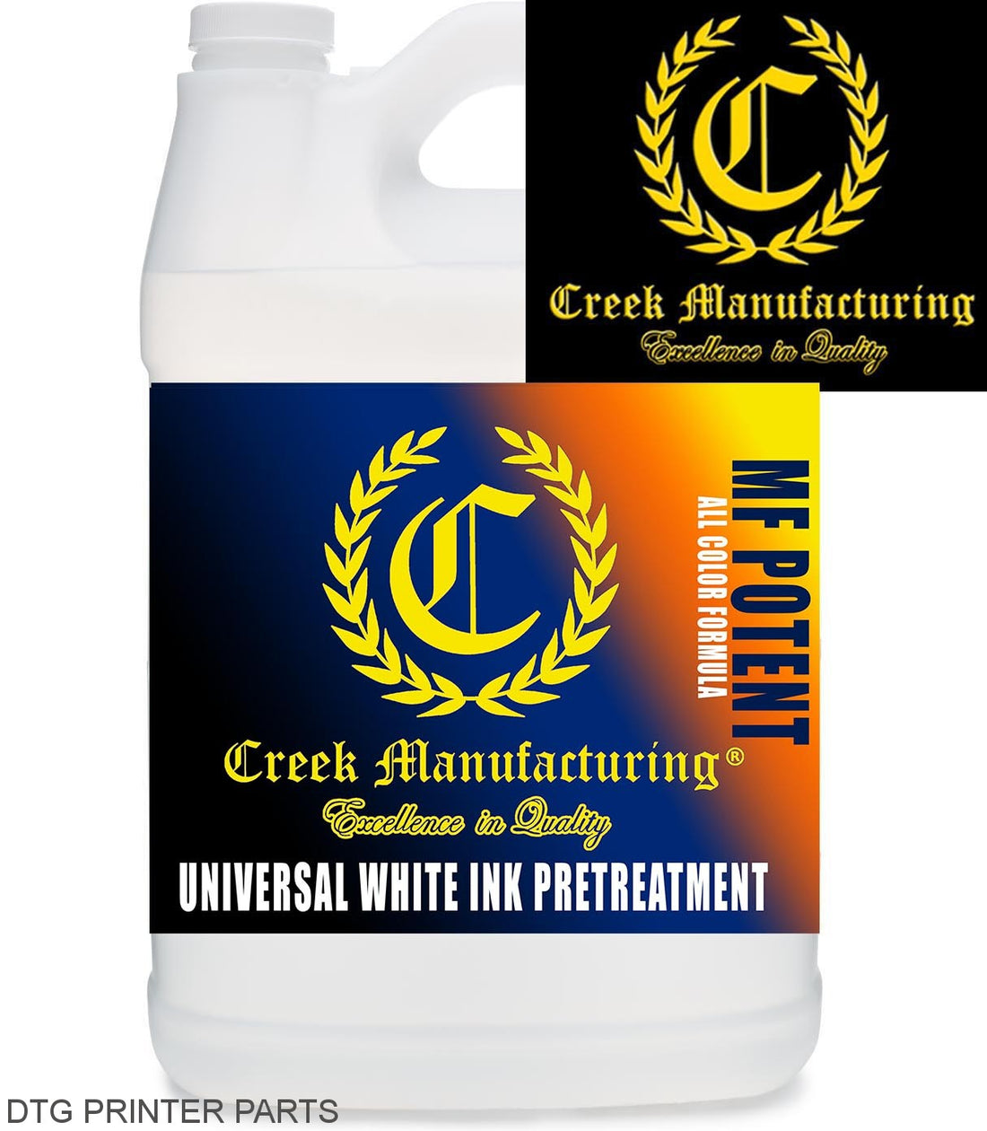 DTG Pre-Treatment - Creek MF-Multi Fabric POTENT UNIVERSAL DARK WHITE INK Pretreat