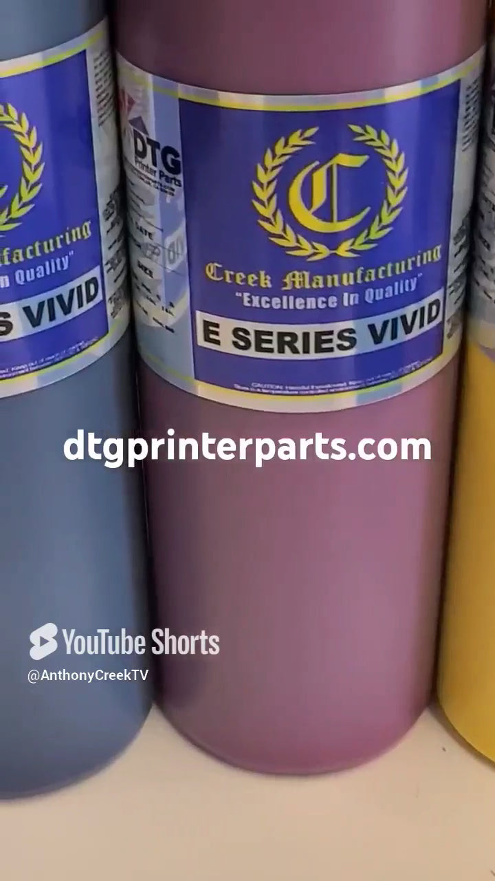 DTG Inks - Creek Manufacturing E Series LOW VISCOSITY (LV2) VIVID BULK DTG Ink